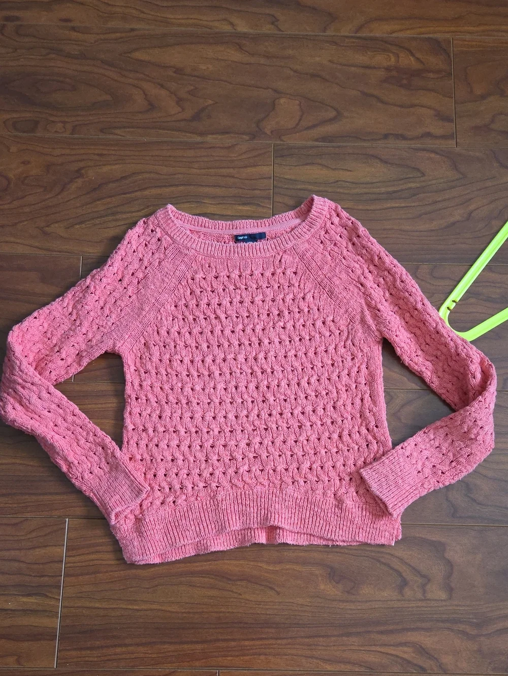 GAP Coral Pink Open-Knit Sweater Top